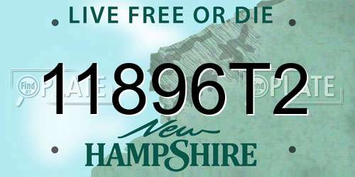 11896T2 New Hampshire License Plate