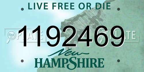 1192469 New Hampshire License Plate