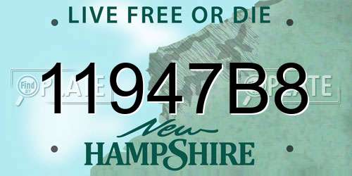 11947B8 New Hampshire License Plate