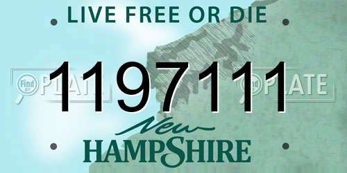 1197111 New Hampshire License Plate