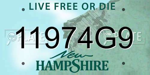 11974G9 New Hampshire License Plate