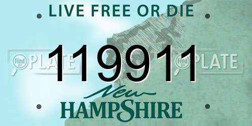 119911 New Hampshire License Plate