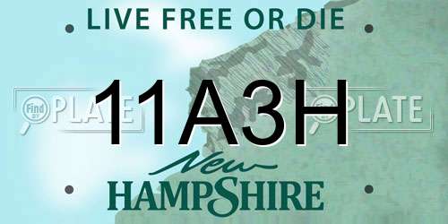 11A3H New Hampshire License Plate