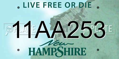 11AA253 New Hampshire License Plate