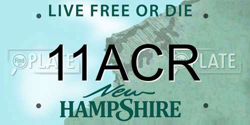 11ACR New Hampshire License Plate