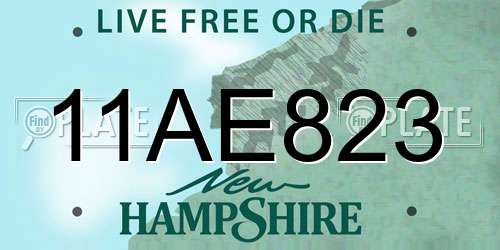 11AE823 New Hampshire License Plate