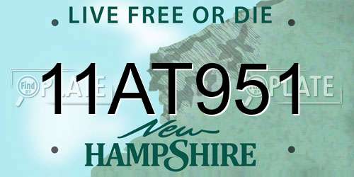 11AT951 New Hampshire License Plate