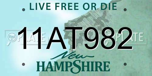 11AT982 New Hampshire License Plate