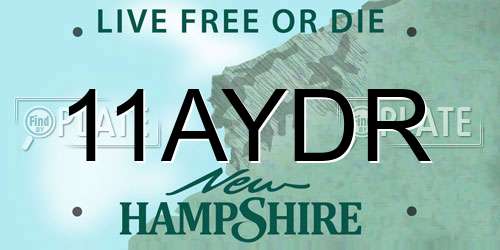 11AYDR New Hampshire License Plate