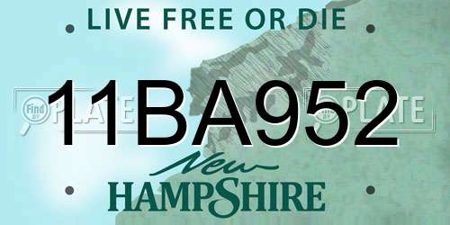 11BA952 New Hampshire License Plate