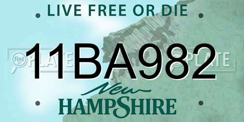 11BA982 New Hampshire License Plate