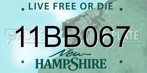 11BB067 New Hampshire License Plate