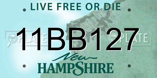 11BB127 New Hampshire License Plate