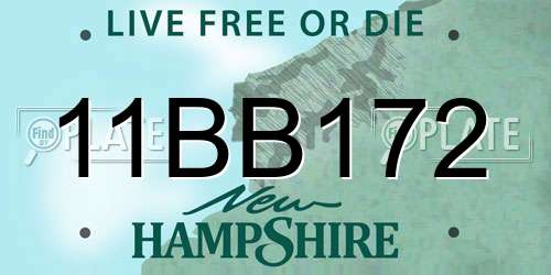 11BB172 New Hampshire License Plate
