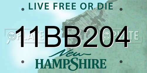 11BB204 New Hampshire License Plate
