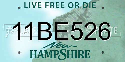 11BE526 New Hampshire License Plate