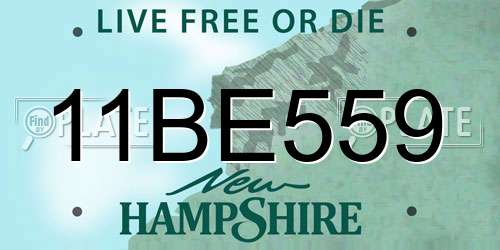 11BE559 New Hampshire License Plate