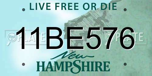 11BE576 New Hampshire License Plate