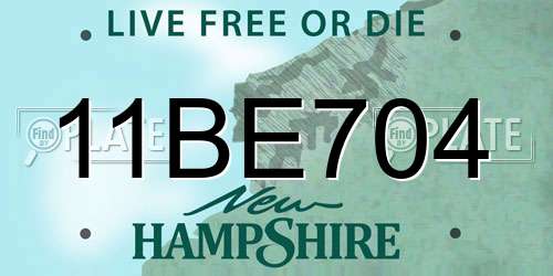 11BE704 New Hampshire License Plate