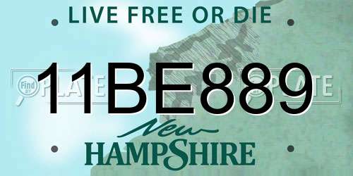 11BE889 New Hampshire License Plate