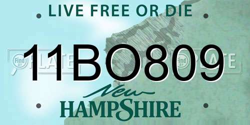 11BO809 New Hampshire License Plate
