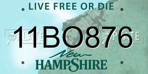 11BO876 New Hampshire License Plate