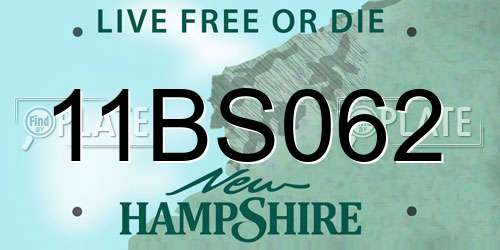 11BS062 New Hampshire License Plate