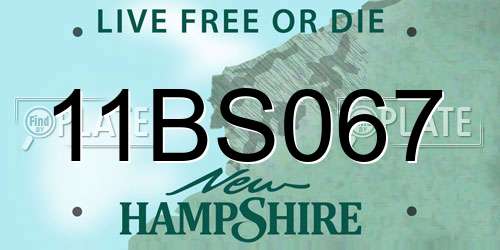 11BS067 New Hampshire License Plate