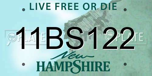 11BS122 New Hampshire License Plate
