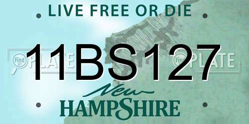 11BS127 New Hampshire License Plate