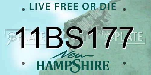 11BS177 New Hampshire License Plate