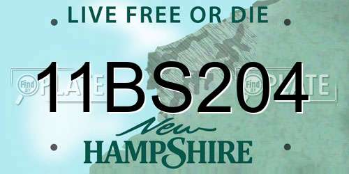 11BS204 New Hampshire License Plate