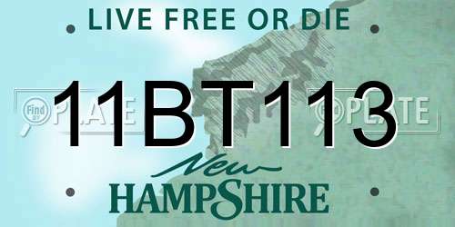 11BT113 New Hampshire License Plate