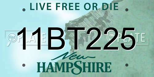 11BT225 New Hampshire License Plate