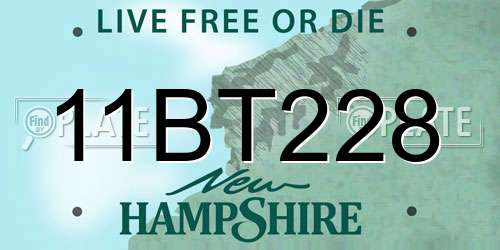 11BT228 New Hampshire License Plate