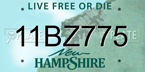 11BZ775 New Hampshire License Plate