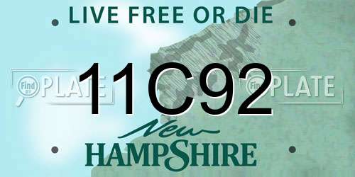 11C92 New Hampshire License Plate