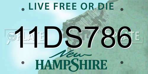 11DS786 New Hampshire License Plate