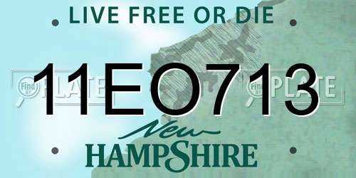 11EO713 New Hampshire License Plate