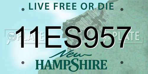 11ES957 New Hampshire License Plate