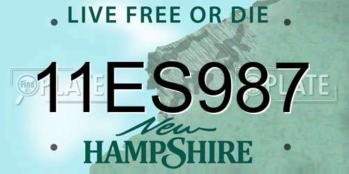 11ES987 New Hampshire License Plate