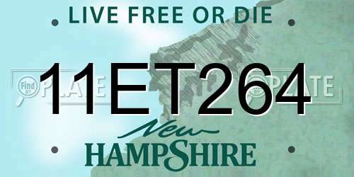 11ET264 New Hampshire License Plate