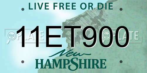 11ET900 New Hampshire License Plate