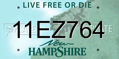 11EZ764 New Hampshire License Plate