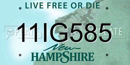 11IG585 New Hampshire License Plate