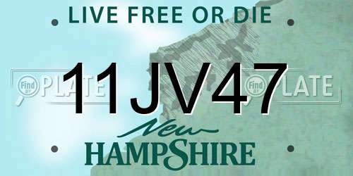 11JV47 New Hampshire License Plate