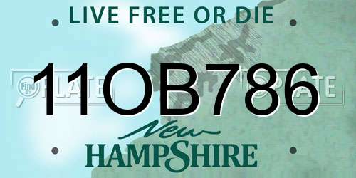 11OB786 New Hampshire License Plate