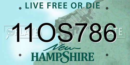 11OS786 New Hampshire License Plate