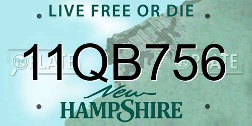11QB756 New Hampshire License Plate
