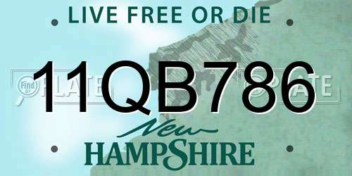 11QB786 New Hampshire License Plate